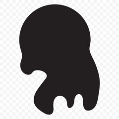 Black Liquid Flowing, spilled, drop, splash, leak concept vector paint drops icon. Ink drip and black Melt Drips. vector illustration.