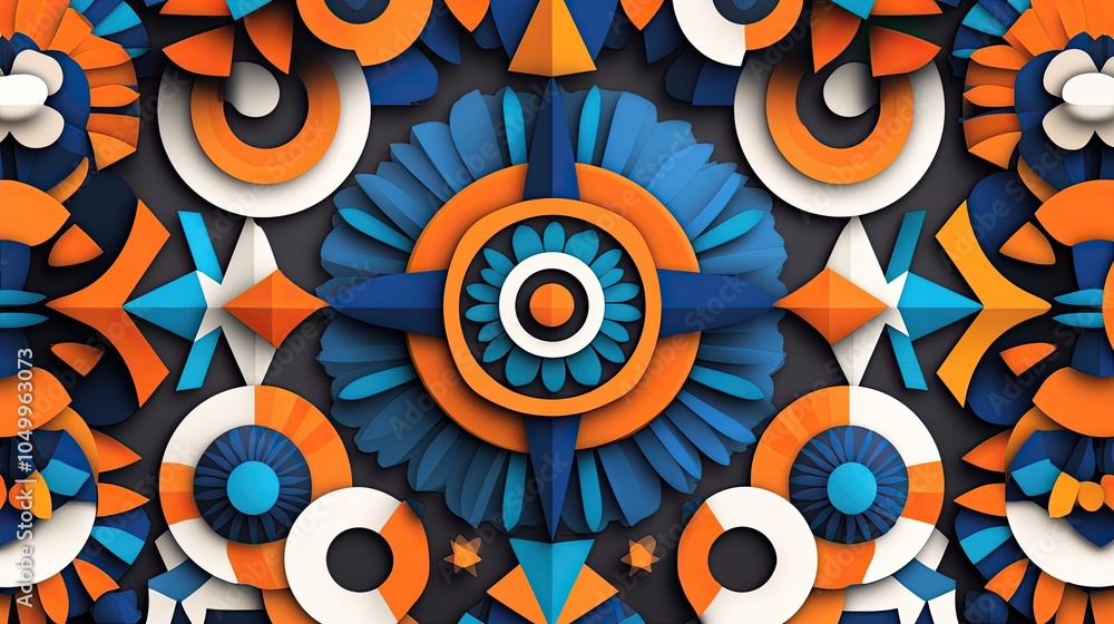 Poster intricate seamless vector pattern in vibrant colors