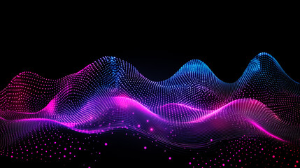 Abstract background with a dynamic gradient point wave. Abstract futuristic wave. Artificial intelligence. Big data digital technology. 