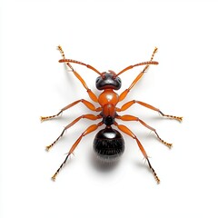 Fototapeta premium Ultra Detailed Ant on Pure White Background