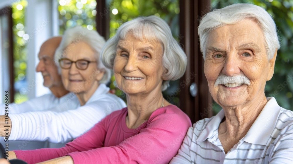Poster a dynamic image of active seniors participating in a group