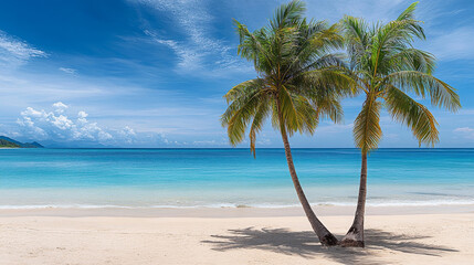 Empty beach seaside, sky, waves