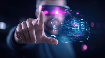 Fototapeta premium Innovative Virtual Reality Interface in Floating Space