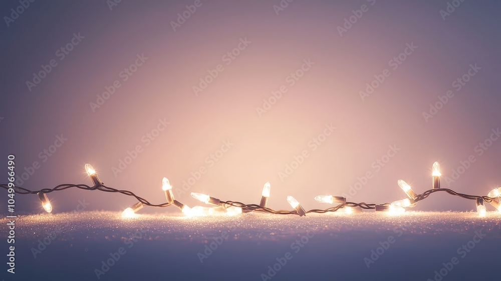 Poster minimalist string lights on soft background