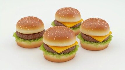 Casual 3D Sliders on White Background