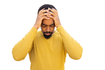Young Black man experiencing a headache