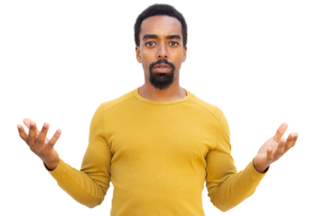 Astonished young Black man expressing shock