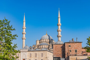 Fototapeta premium The New Mosque in Eminönü, Istanbul, the main entrance gate of the complex.
