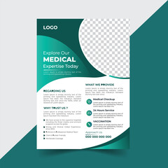 Medical healthcare flyer social media design and medical poster Instagram web promotional banner template
