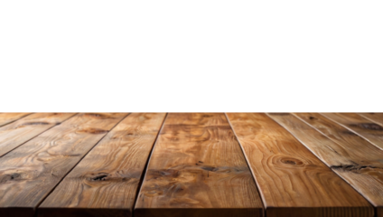 Empty wooden table with a smooth surface, ideal for displaying products. The backdrop is simple and neutral, perfect for showcasing items or presentations.