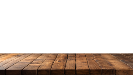 Empty wooden table with a smooth surface, ideal for displaying products. The backdrop is simple and neutral, perfect for showcasing items or presentations.