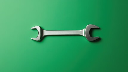 Minimalist image of a wrench against a vibrant teal backdrop.