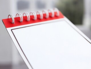Blank Red Calendar for Planning and Scheduling