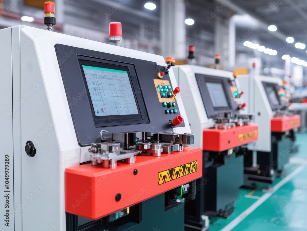 Poster advanced technology in a modern factory setting