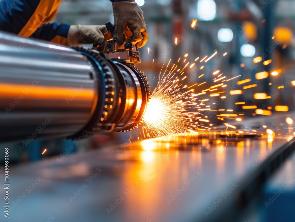 Poster workers assembling components in manufacturing setting
