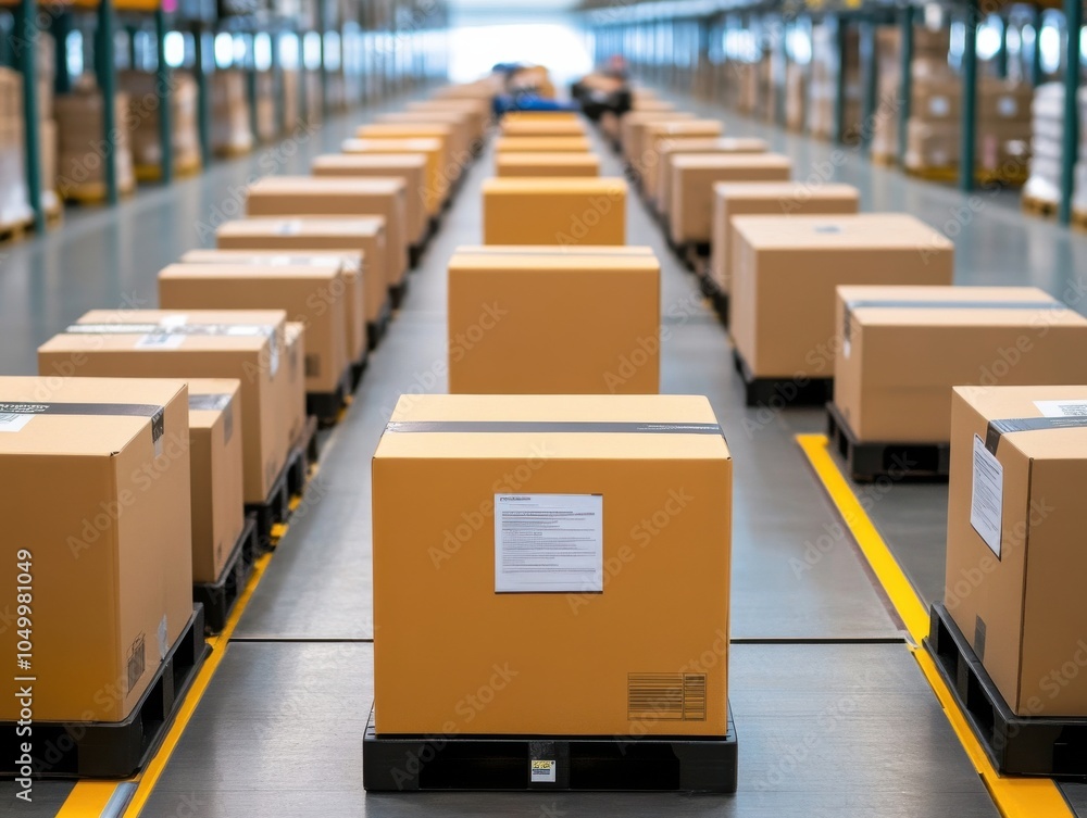 Poster efficient automated packaging solutions in warehouse setting