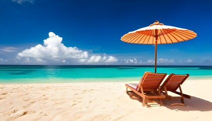 Fototapeta premium Sun, Sand, and Serenity: The Perfect Tropical Beach Escape