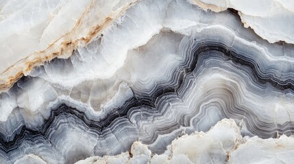 Obraz premium A close-up of smooth marble in dual tones of soft white and deep gray, the veining in the stone creating natural, flowing transitions between the two