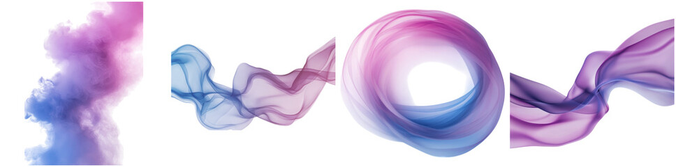 Swirling patterns of soft purple and blue create an abstract scene, perfect for enhancing designs or backgrounds in artistic projects, evoking a sense of flow and movement isolated PNG isolated PNG