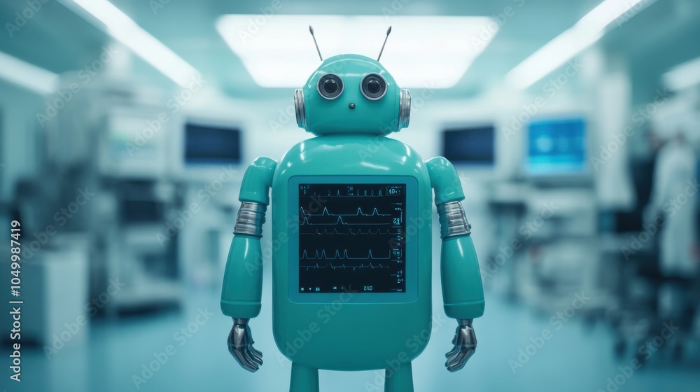 Poster advanced android performing delicate surgery procedure