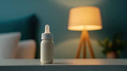 Baby Bottle with Warm Milk on Nightstand - Powered by Adobe