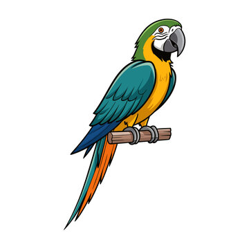 Beautiful Macaw Vector Art Design isolated white background 