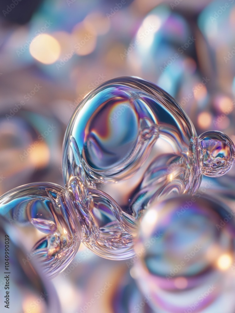 Poster bunch of colorful spheres are floating in the air. the spheres are of different sizes and colors, cr