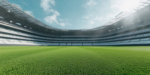 Open large football field and green lawn