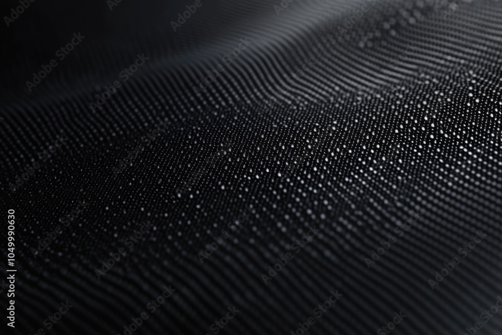 Poster black and white image of a patterned fabric with a lot of dots. the image has a moody and abstract f