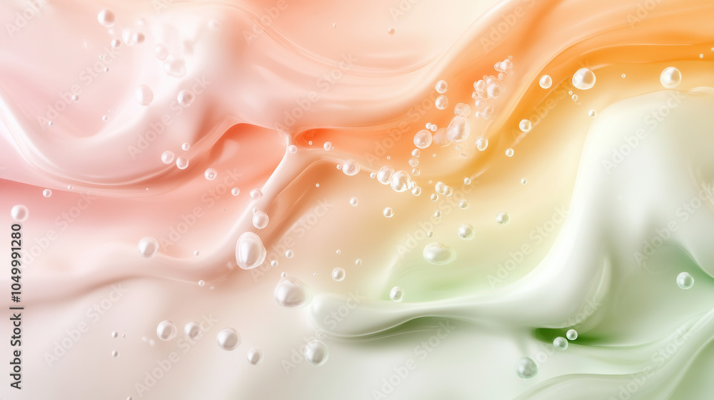 Aufkleber soft waves of pastel colors blend seamlessly, creating serene and calming atmosphere. gentle flow is