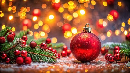 Stunning Red Christmas Decoration with Bokeh Background for Festive Holiday Spirit and Gift Giving Inspiration