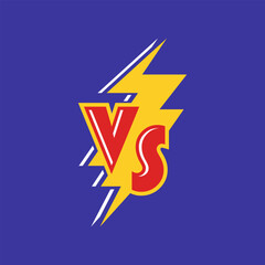 Vs or versus logo for battle or fight game flat cartoon symbol
