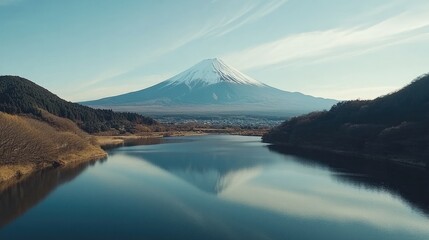 Majestic Mount Fuji Reflection in Calm Lake