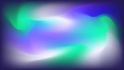 An abstract background of blue, purple, green and white waves illustration.