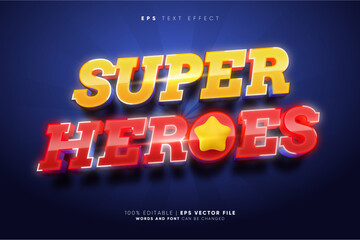Super Heroes Comic 3D Editable Text Effect Style