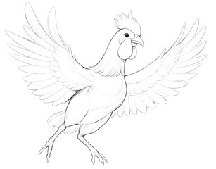 Obraz premium white and brown flying cock Art colour the animal