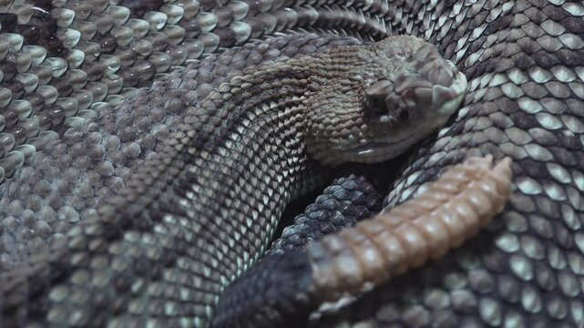Rattlesnake crouching and waiting
