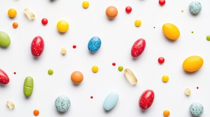 Colorful Assortment of Candy on White Background