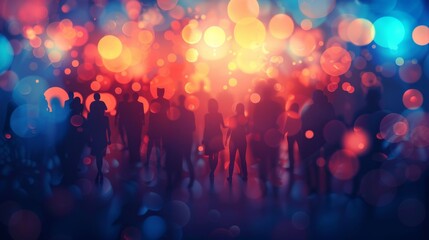 Leadership, silhouette and business people in blurred conference room for discussion, growth or development