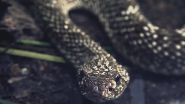 The eastern diamondback rattlesnake (Crotalus adamanteus)