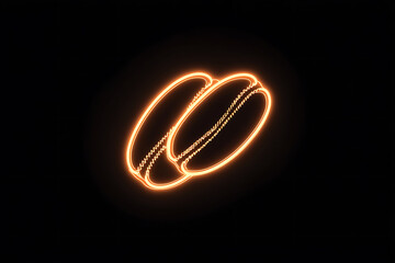 illustration of a glowing outline of coffee beans