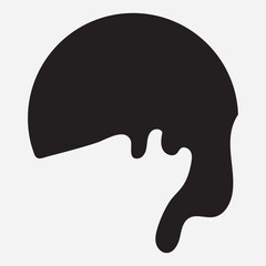 Black Liquid Flowing, spilled, drop, splash, leak concept vector paint drops icon. Ink drip and black Melt Drips. vector illustration.