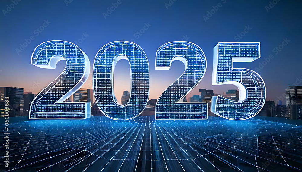 Aufkleber creative design concept new year features rendered image futuristic architecture technology design e