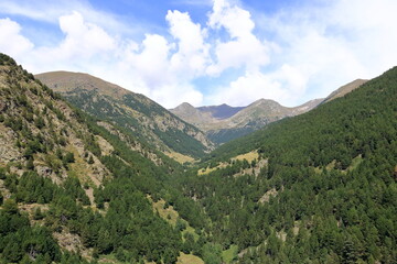 Andorra mountain landscape in Canillo in summer