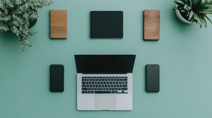 Multiple Devices Charging on a Green Surface