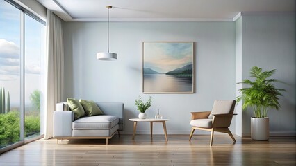 Minimalist Wall Painting in Modern Interior Design - Aesthetic Decor Ideas for Home Spaces, Simple Art Concepts, Clean Lines, Subtle Colors, Tranquil Atmosphere, Inspiring Minimalism
