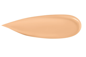Smear of foundation cream on an empty background. Makeup product, smooth texture.