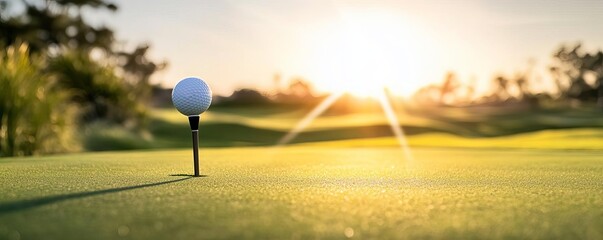 Accurate chip shot from the fairway, clear path towards the green, sunlight