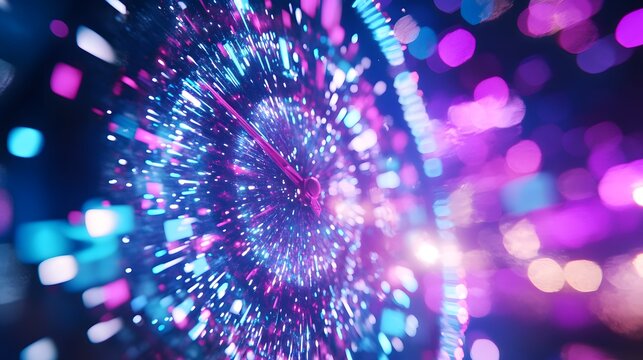 Experience the New Year Countdown: A Dazzling Display of Light and Time as We Welcome Fresh Beginnings with Colorful Vibrance!