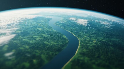 Obraz premium Vibrant Green View of Earth from Above